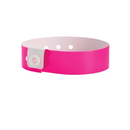 Wristband - Vinyl - Solid 3/4 X 10-3/16 Pink